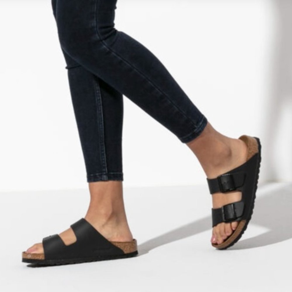Birkenstock Arizona Sandal Birko-Flor - Black - Size 38 Narrow